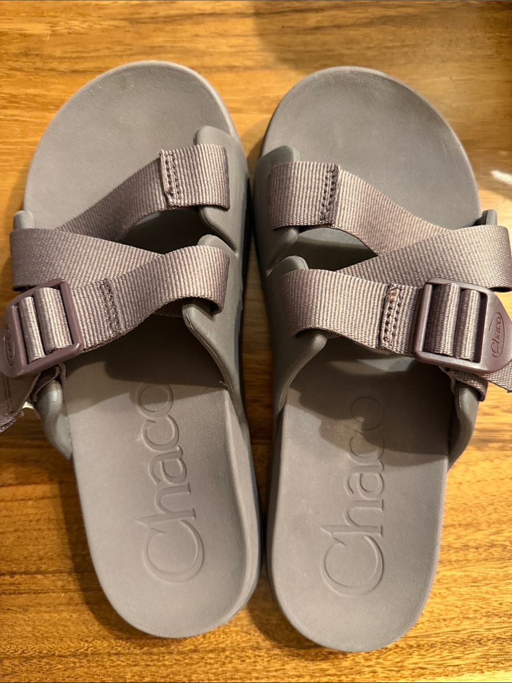 Chaco adjustable two-strap slide sandals in muted mauve